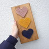 Fadenbild DIY-Set "Drei Herzen"