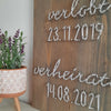 Fadenbild DIY-Set "Verliebt, verlobt, verheiratet"